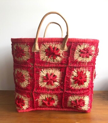 Madagascar Basket - Red Crochet