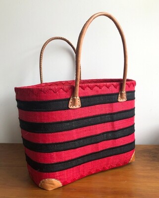 Madagascar Basket - Red &amp; Black Stripe