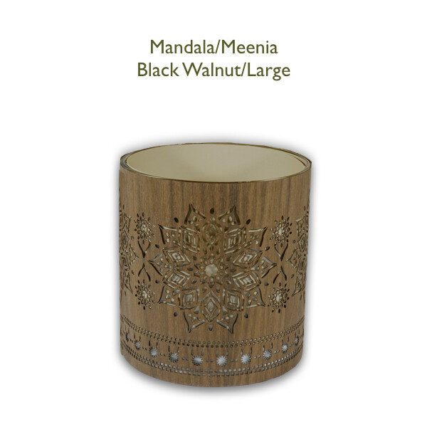 Lantern Cozie Mandala, Wood Species: Walnut