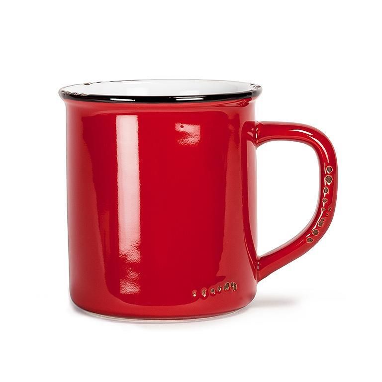 Red Enamel Look Mug 