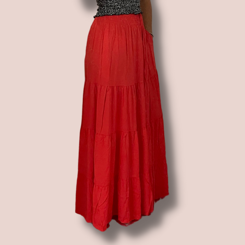 Peasant maxi solid colour with pockets