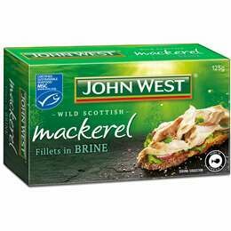 JOHN WEST MACKEREL FILLETS IN  BRINE 125G