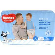 Huggies  Dry Nappies For Boys  16kg+ 14s
