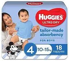Huggies Ultra  Dry Nappies  For Boys 10-15kg 18s