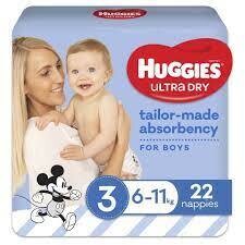 Huggies Uktra Dry Nappies Boys 6-11kg 22s