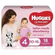 Huggies  Ultra  Nappies For Girls  10-15kg 18s