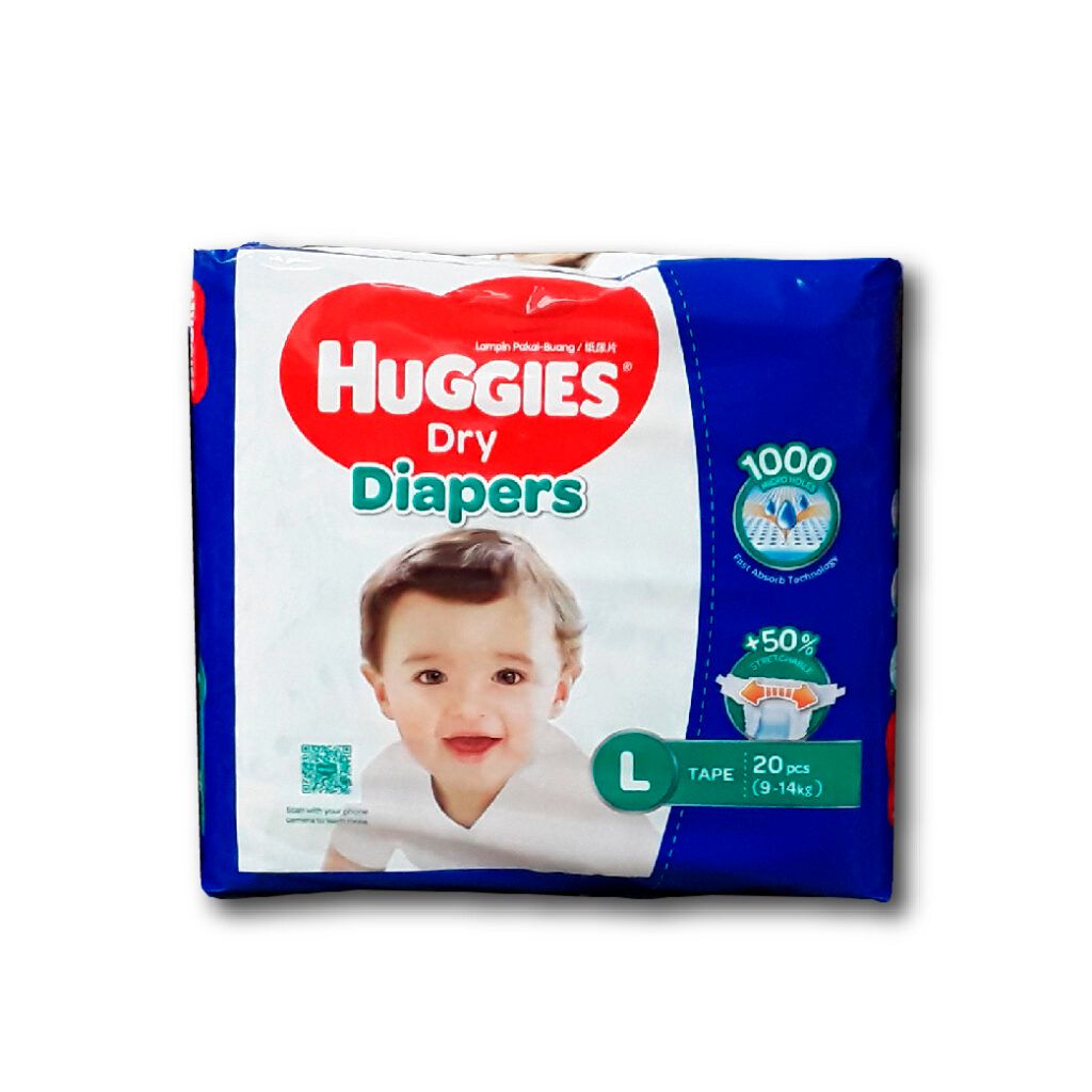 Huggies Dry Diapers L 20s