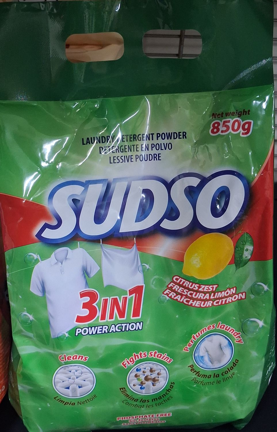 SUDSO Laundry Detergent Lemon 850g