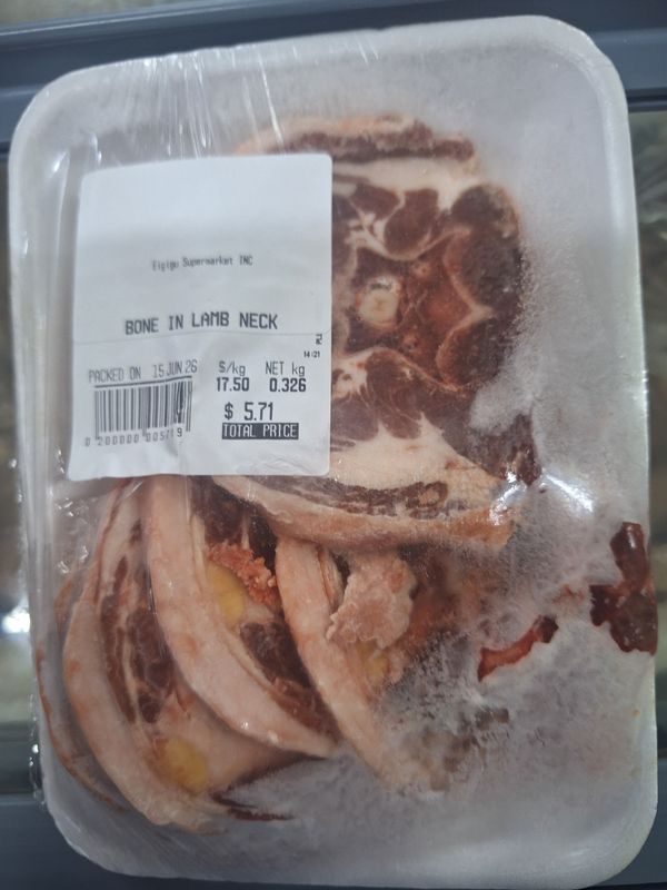 Bone-in Lamb neck