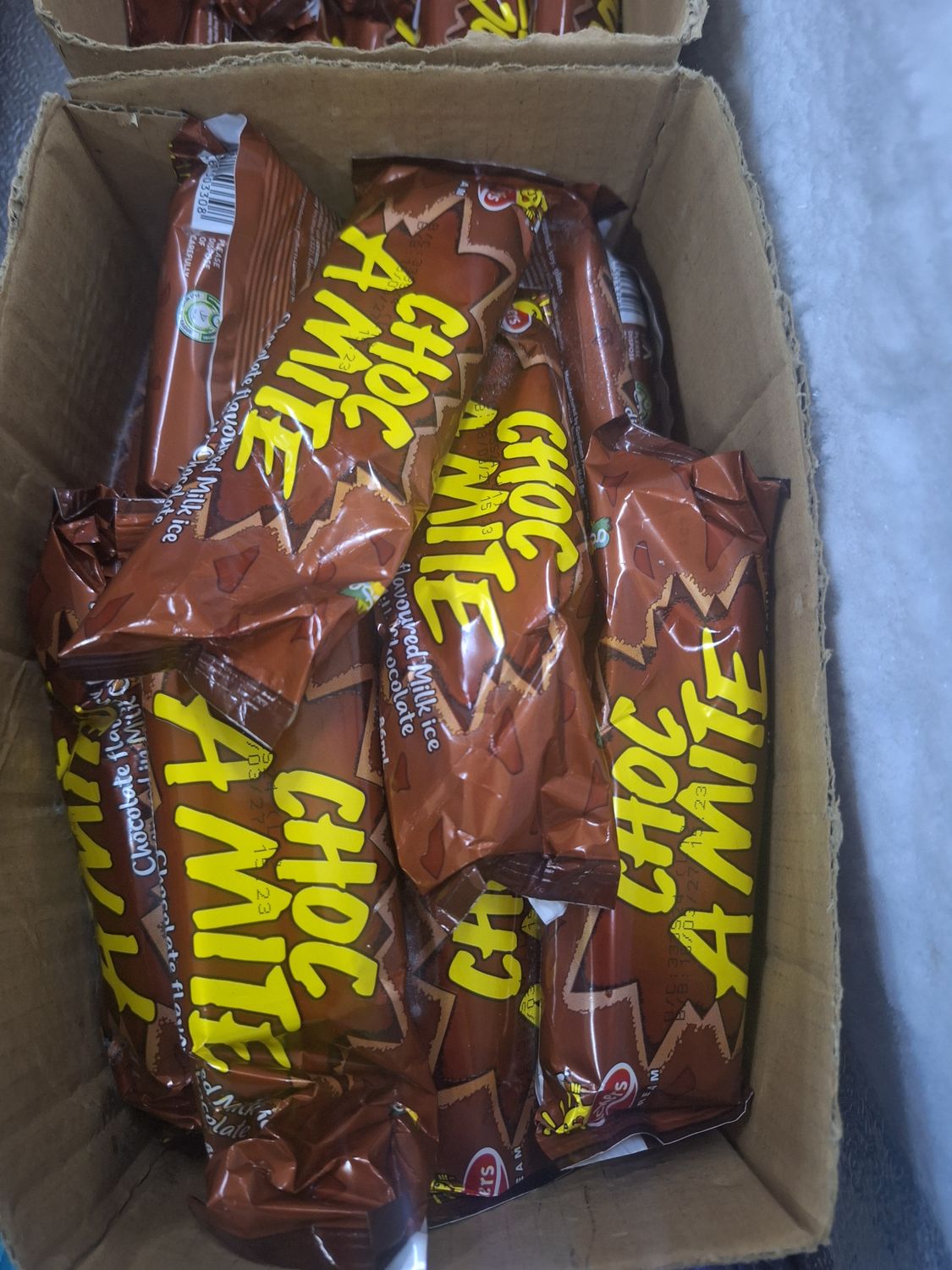 Koolpop/freezyshake/milkycool/choc amite/milk ice block/pacific split/blitz/choc attact