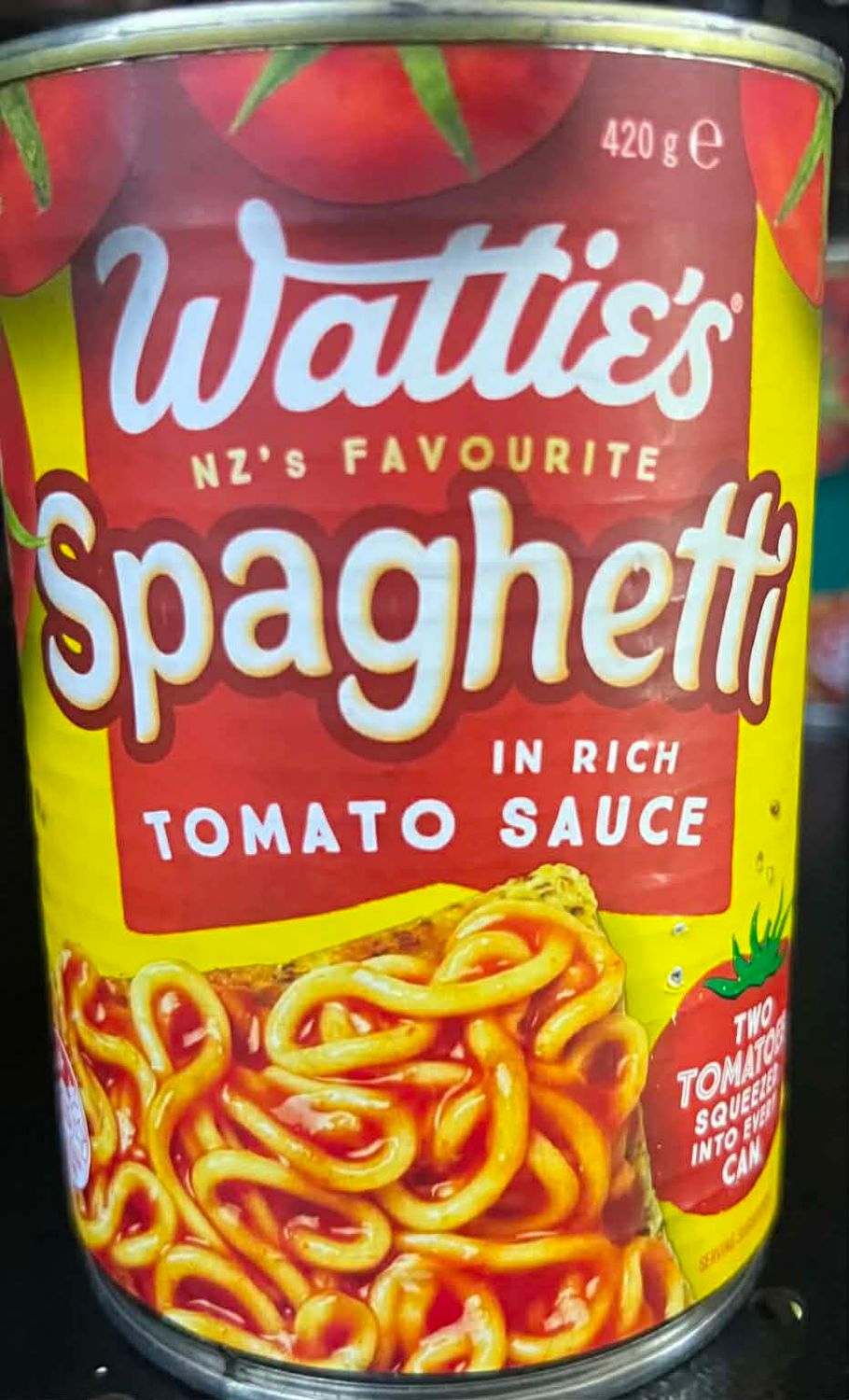 Spaghetti in rich tomato sauce