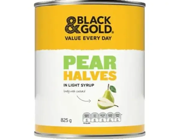 B/H Pear halves in syrup 825g