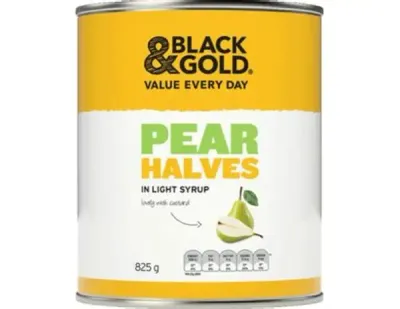 B/H Pear halves in syrup 825g