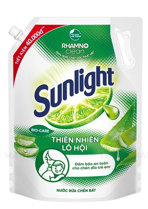 Sunlight Bio-Care Dishwashing Liquid Detergent Natural Aloe Vera 3.3kg x4 Bags