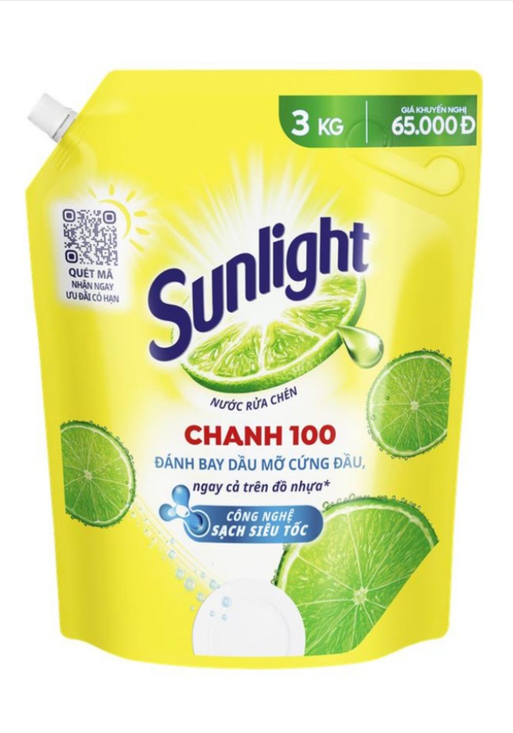 Sunlight Dishwashing Liquid Detergent Lemon 100 3.1kg