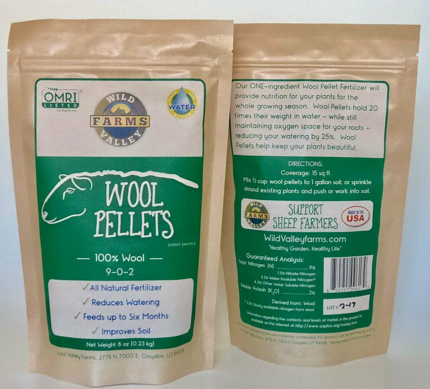 Wool pellets 8 oz.