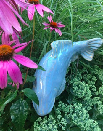 Koi in the Garden - Large Opal Left