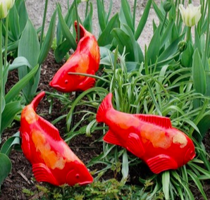 Koi in the Garden - Medium Salsa Left