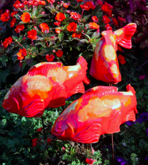 Koi in the Garden - Large Salsa Left