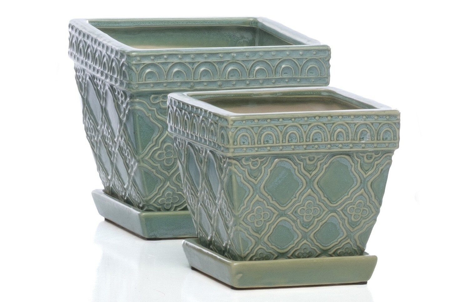 Rooftop Petits Pot w/ attached Saucer, Neighbor, Large