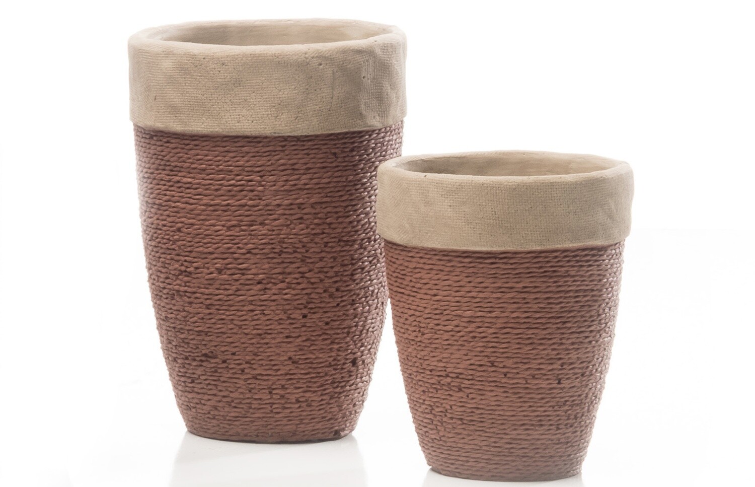 Tall Abaca Planter, Coyote - Large