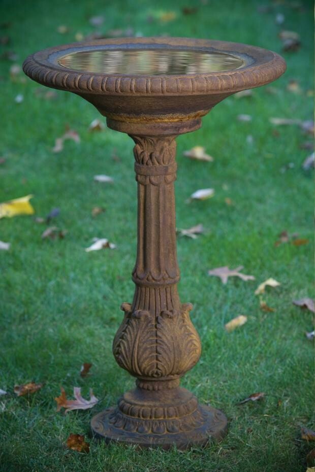 Victorian Fern Leaf Bird Bath 34"