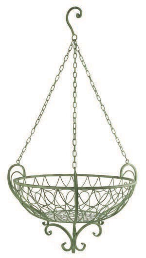 Metal green hanging basket