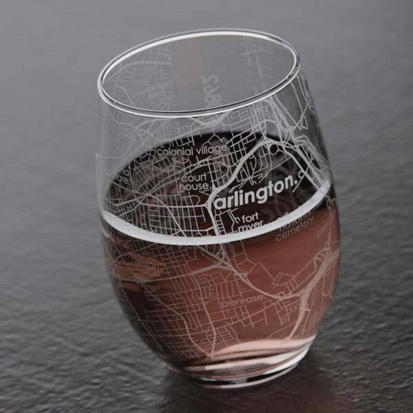 Maps Stemless Wine Glass - Arlington