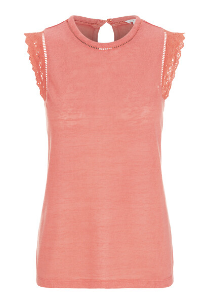 Tribal Deep Coral Scalloped Edge Tank Tribal Deep Coral Scalloped Edge Tank