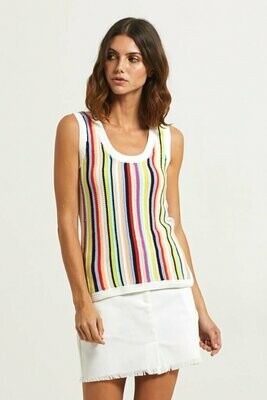 Marie Oliver Crochet Stripe Tank - L Marie Oliver Crochet Stripe Tank - L