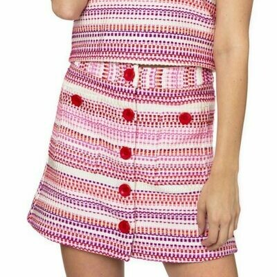 Julie Brown Pink Stitch Tweed Skirt - 10 Julie Brown Pink Stitch Tweed Skirt - 10