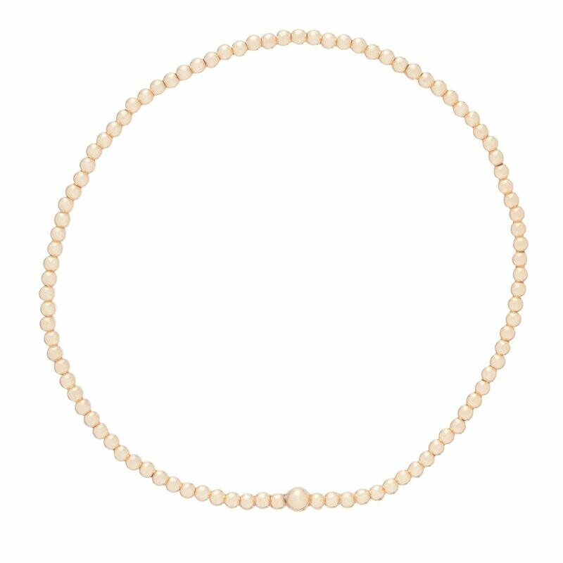 eNew Classic Gold Bead Bracelet - 2mm