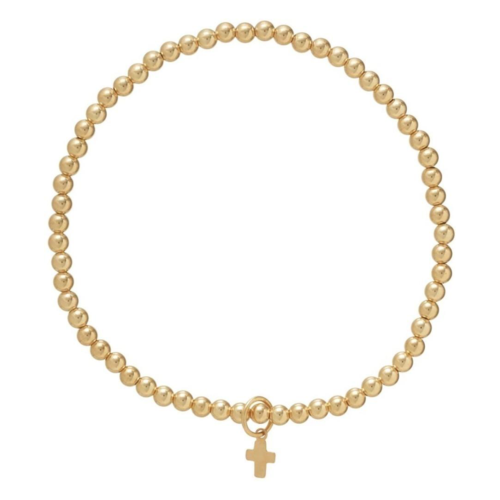 eNew Classic Gold 3mm Bracelet Believe Charm