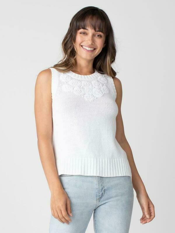 Margaret O'Leary Embroidered Tank White Margaret O'Leary Embroidered Tank White