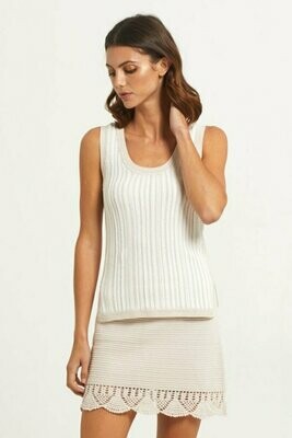 MO Knit White Ash Striped Tank - m