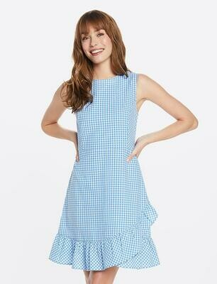 Draper James Seesucker Gingham Faux Wrap Dress Draper James Seesucker Gingham Faux Wrap Dress
