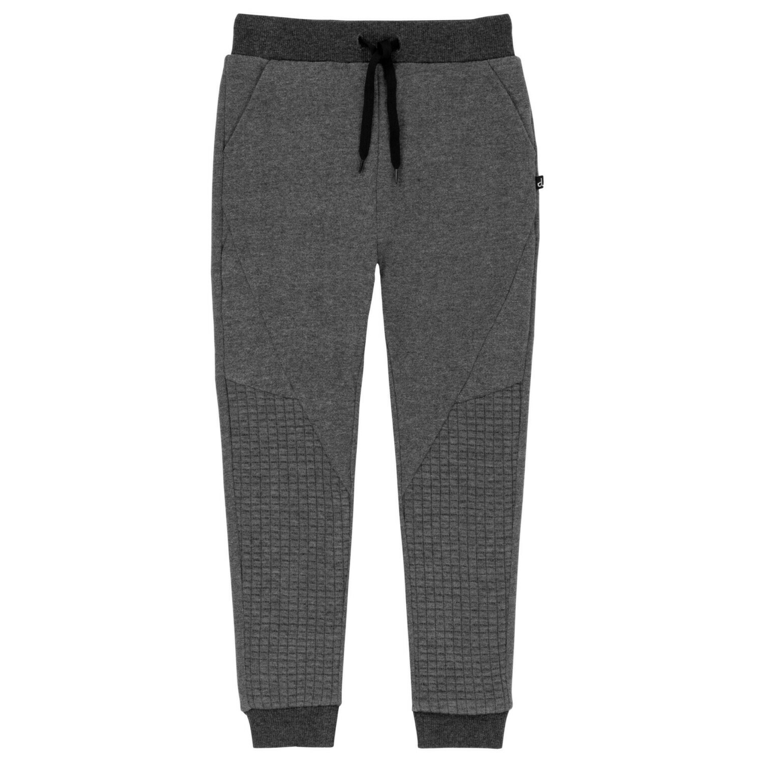 DPD Terry And Quilted Jersey Sweatpants Dark Grey