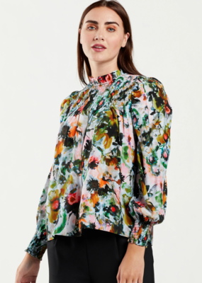Marie Oliver Sofia Smocked Inky Floral Blouse Marie Oliver Sofia Smocked Inky Floral Blouse