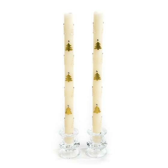 MacKenzie Taper Candle - Gold & Pearl Christmas Tree