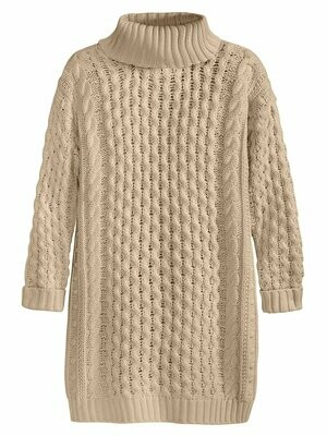 525 Cable Turtleneck Sweater Dress Chalk 525 Cable Turtleneck Sweater Dress Chalk