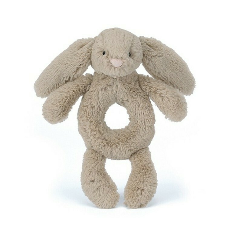 Beige Bunny Ring Rattle