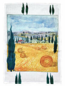 Linen Kitchen Towel - Italian Landscape