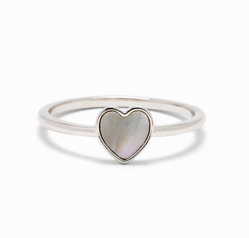 Pura Vida Heart of Pearl Ring - Silver