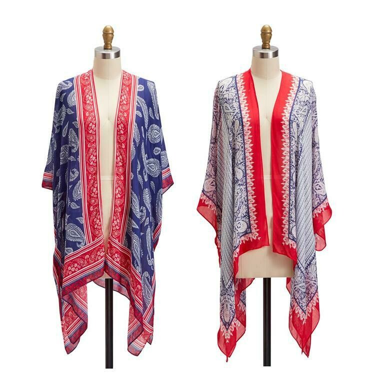 Red white and blue kimono Clearance