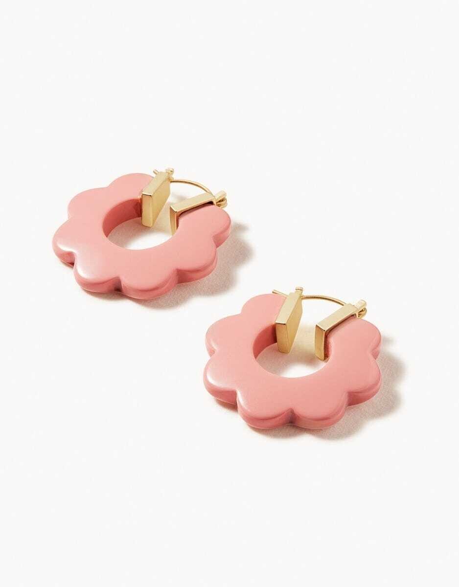 Spartina Mod Daisy Hoop Earrings Pink