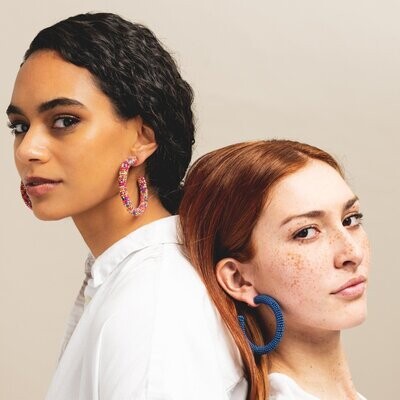 Ink + Alloy Beaded Hoops