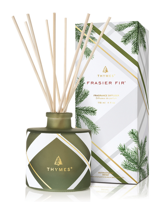 Thymes Frasier Fur Frosted Plaid Petite Diffuser