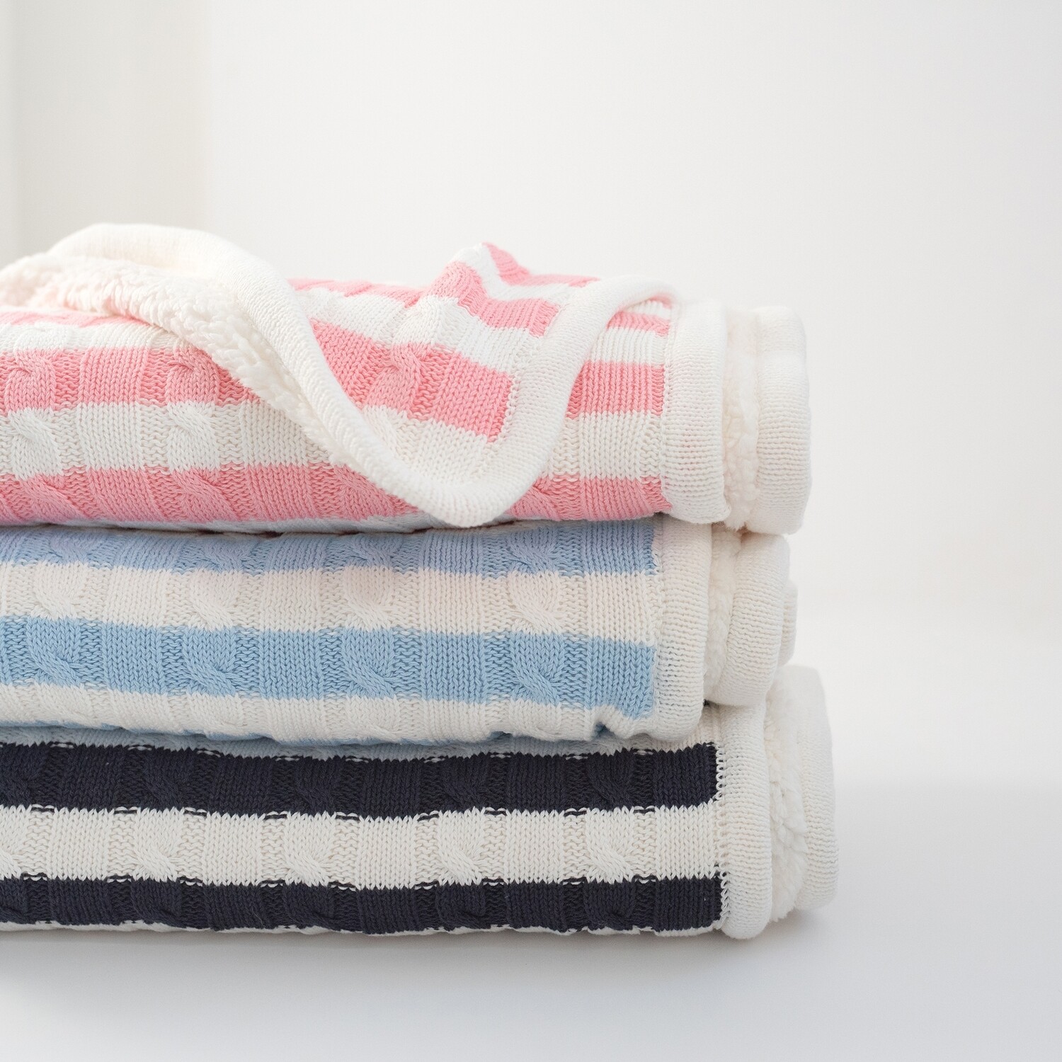 Cable Knit Stripe Blanket
