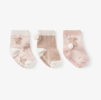 Elegant Baby Bunny Socks - Pink