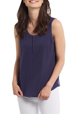 Tribal Tank w/ Buttons Navy